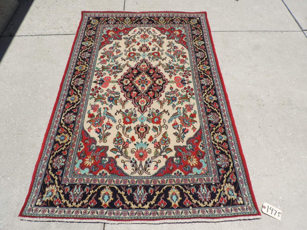 4x7ft. Handmade Borchalou Sarouk Wool Rug