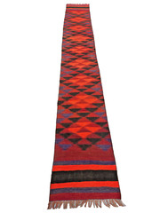 BALOUCH KILIM RUNNER AFGHAN RUG HANDWOVEN NOMADIC FLATWEAVE WOOL 2×15 FT