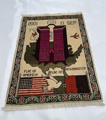 80×63 cm Afghan War rug war Rug Twin Towers 9/11 Handicrafts Ethnic #311
