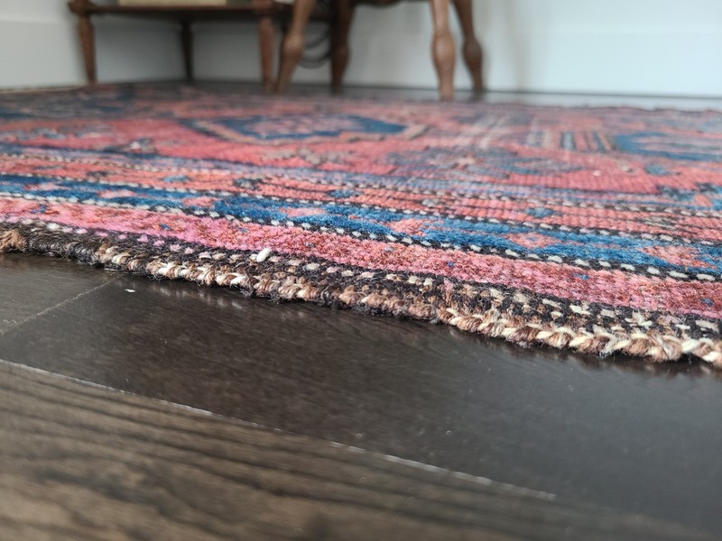 Lovely Little Vintage Hand-Knotted Geometric Floral Wool Rug 2.5' x 4' gallery