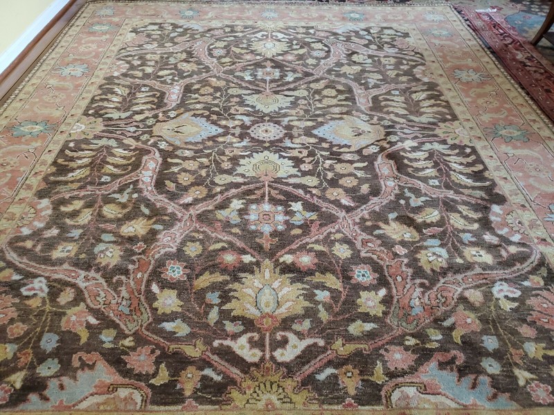 8 x 10 VINTAGE DESIGN FINE VEG DYE INDO USHAK TURKISH ANTIQUE HERIZ SERAPI gallery
