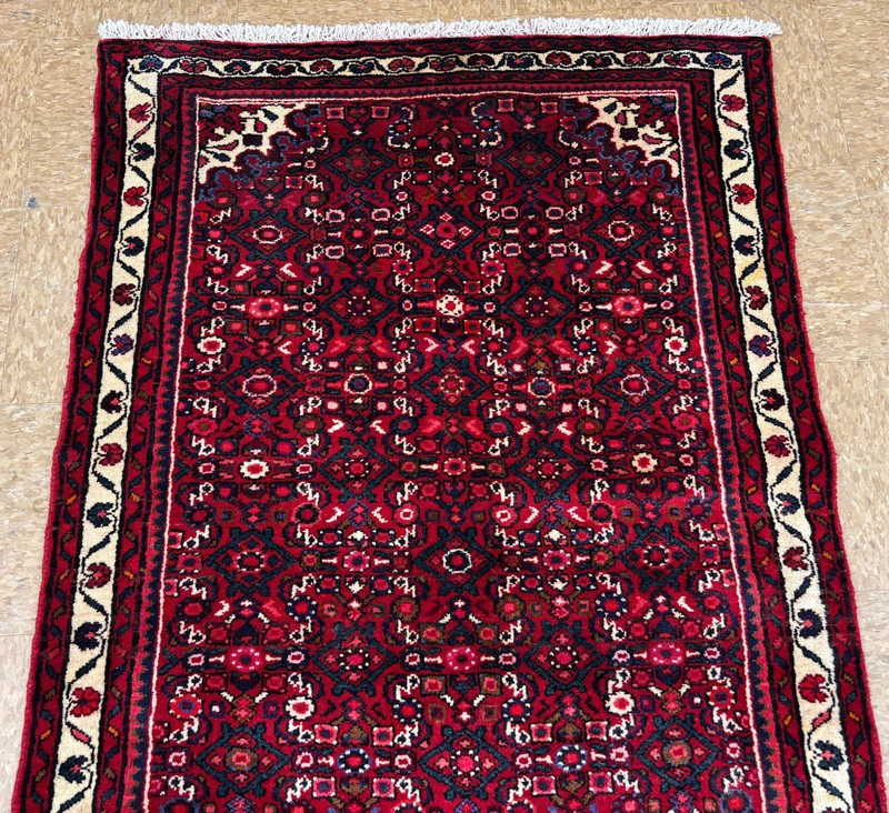 3x14 Hand Knotted Wool Runner Rug Hamedan Tribal Oriental Hallway Carpet Red gallery