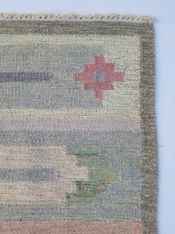 Vintage Traditional Handmade Oriental Wool Multicolor Kilim Rug 4.3x2.2 ft gallery
