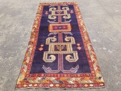 Distressed Vintage Traditional Handmade Turkish Wool Multicolor Rug 300x132cm