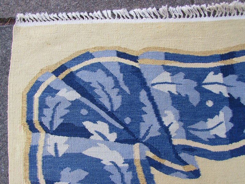 Vintage Kilim Traditional Hand Made Oriental Yellow Wool Large Kilim 257x180cm gallery