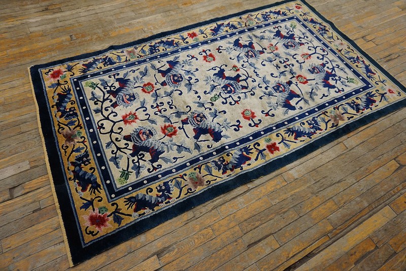 3X7 Antique Chinese Silk Area Rug 1935 gallery