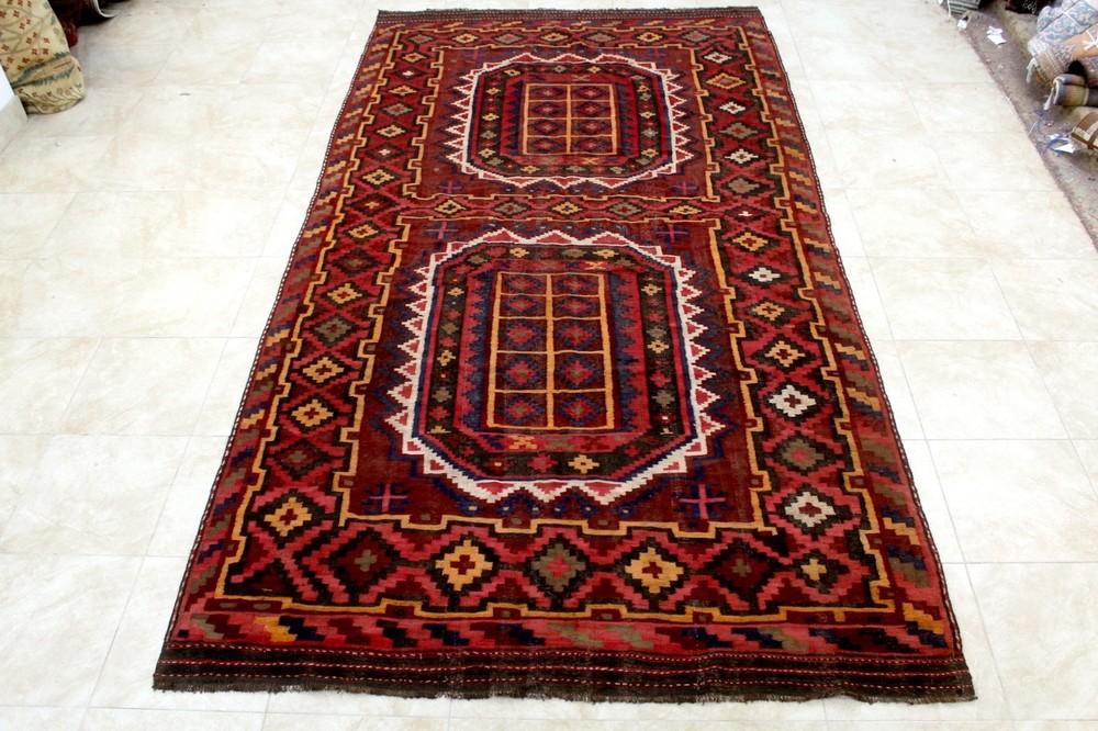 13X7 MAGNIFICENT MINT HAND KNOTTED VEGETABLE DYE DOUBLE SIDED SHIRAZI KILIM RUG
