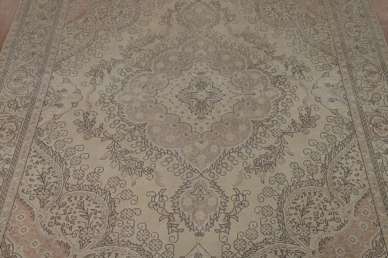 Vintage Traditional Medallion Tebriz Area Rug 10x13 Handmade Living Room Rug gallery