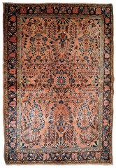 Handmade Antique Oriental Rug 94x158cm Salmon Shade 1920s Wool