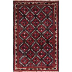 Balochi Rug Authentic Handmade Wool Carpet 4.4×2.8 ft