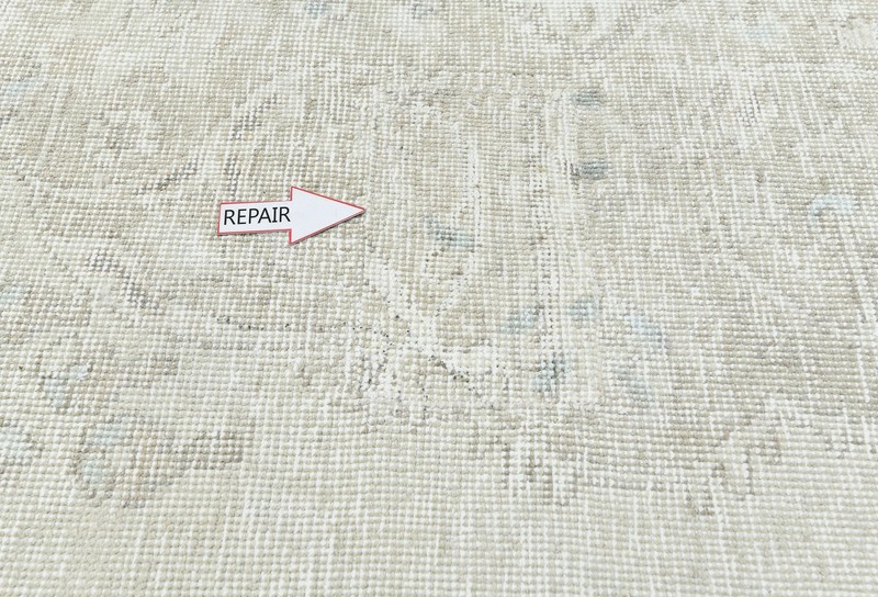 Vintage Oriental Rug Muted Distressed Floral Design Wool Carpet 8'3X10'9 ft gallery