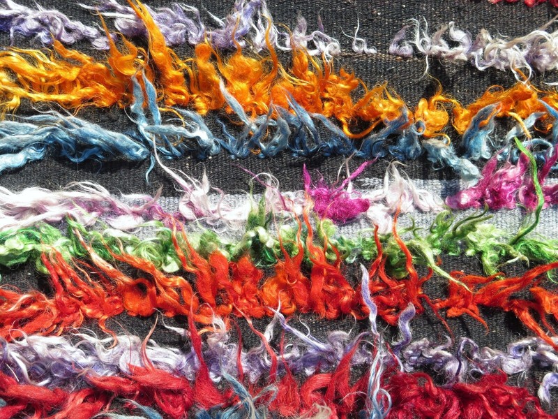 Shaggy Rug Mohair Rug Long Hair Rug Multicolor Carpet Vintage Tulu Rugs 35"x50" gallery