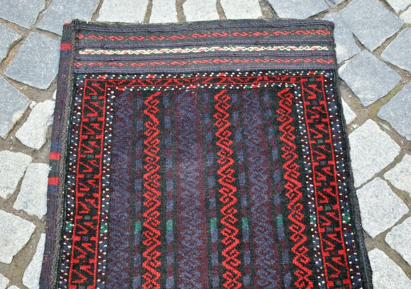 Antique Tribal Rug 22'' x 45'' Afghan Collector's Item Tribal Yastik Wool Rug gallery