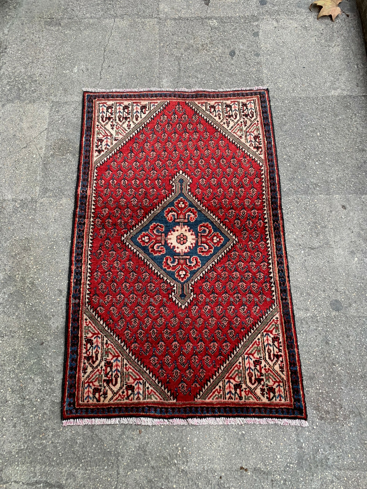 2'7'' x 4'3'' Vintage Natural Rug Village Rug Handmade Rug.SKU:P264 gallery
