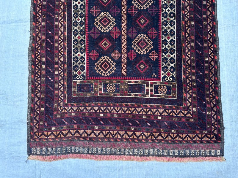 Vintage Nomad Maldari Tribal Natural Vegetable Dye Adreskan Prayer Carpet gallery
