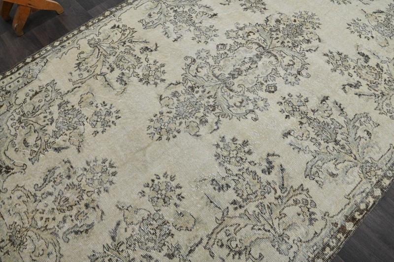 Oushak Turkish Vintage Rug 6x9 Kilim Rug Anatolian Handmade Boho Decor BEIGE gallery