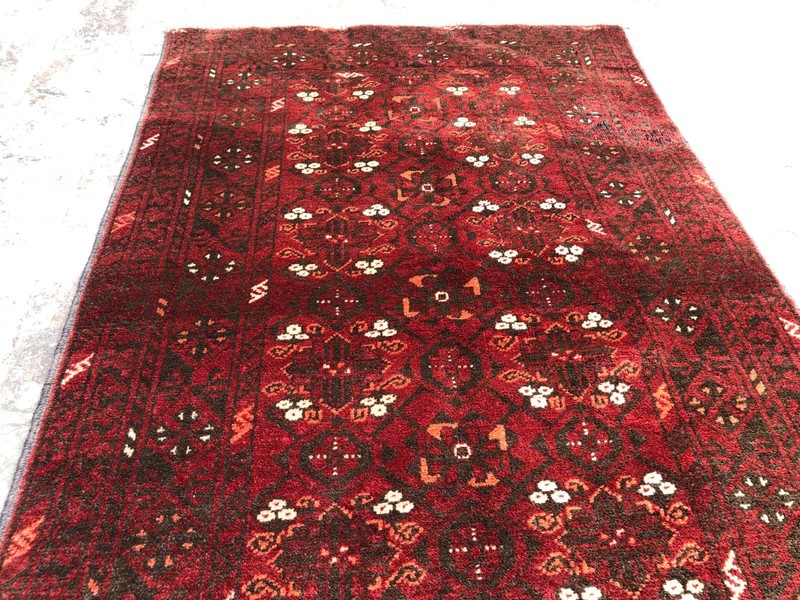 Turkmen Tekke Gul Rug, Afghan Ersari Hand Knotted Rare Carpet, Persian Style Rug gallery