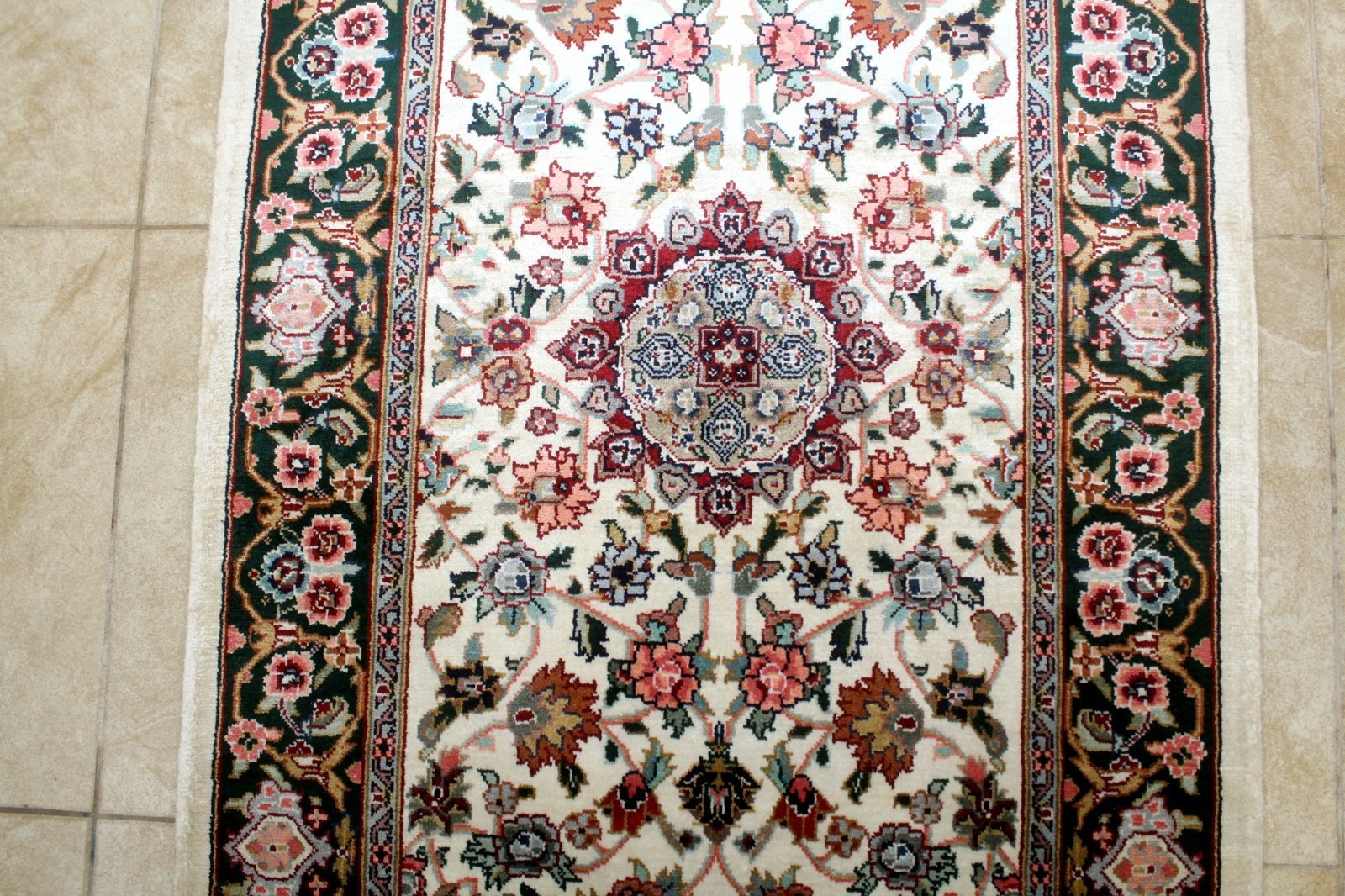 12X3 MASTERPIECE MINT 400KPSI HAND KNOTTED VEGETABLE DYE SILK TABRIZZ RUG RUNNER gallery