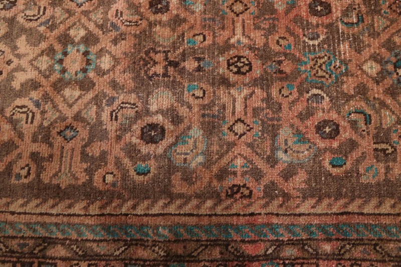 3'9" x 10'3" Vintage Hand-knotted Runner Rug Traditional Oriental Wool Carpet gallery