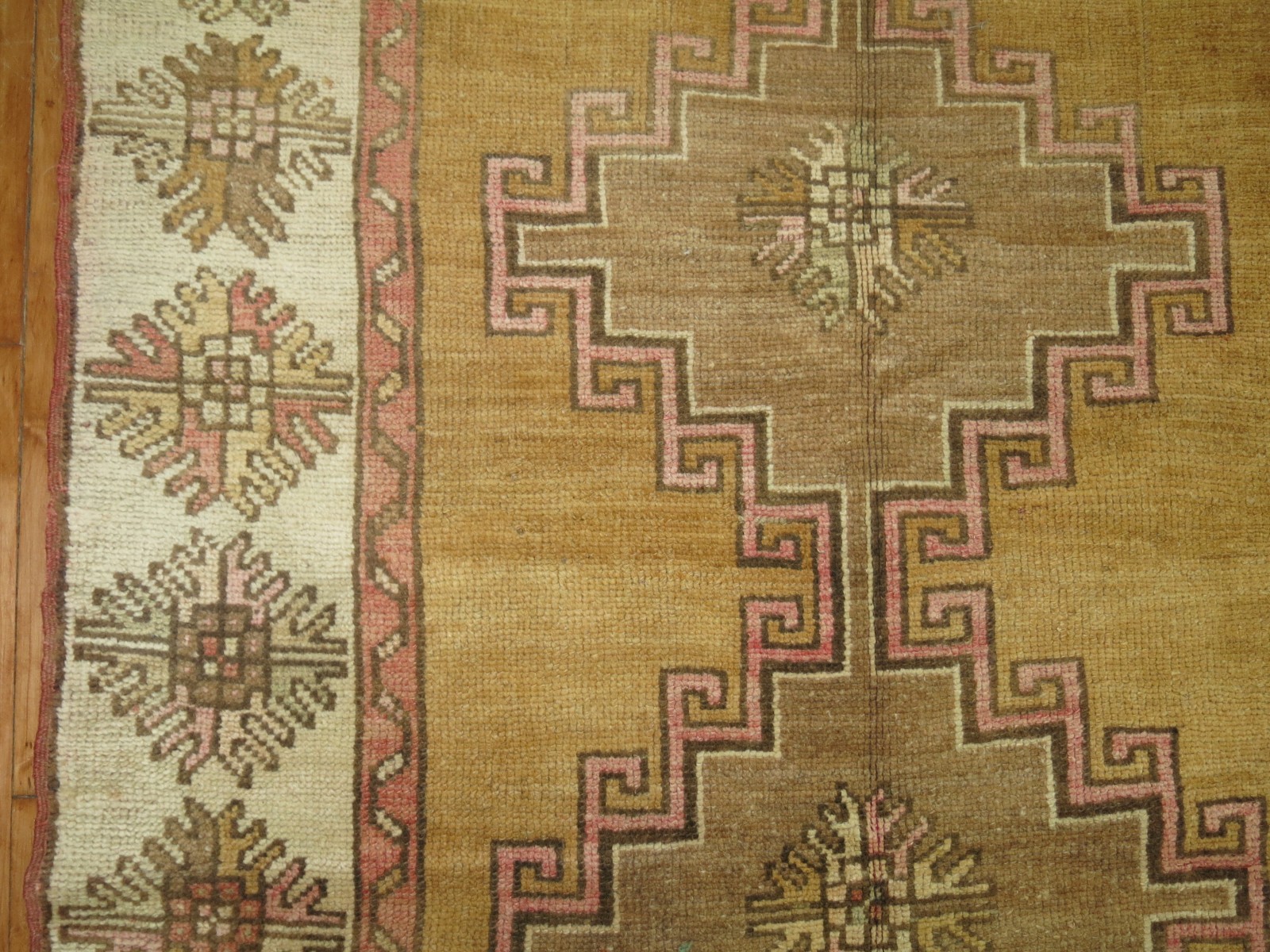 Vintage Turkish Ushak Oushak Kars Gallery Rug Size 4'6''X12'7'' gallery