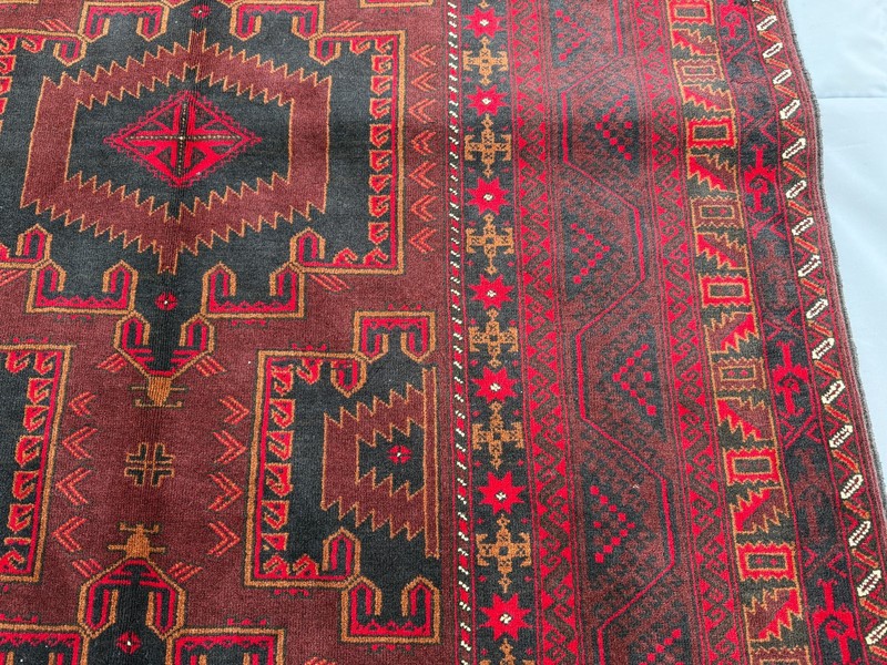Brown Hand Knotted Afghan Baluchi Rug 4x8 ft Antique Persian Style Tribal Carpet gallery