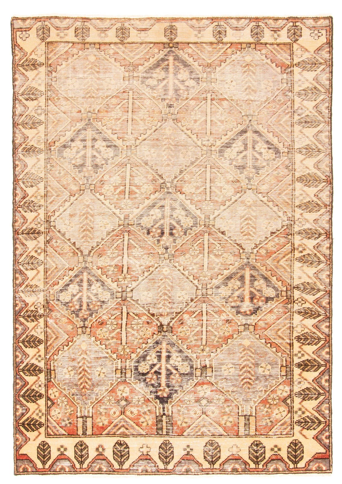 Vintage Traditional Hand-Knotted Area Rug 4'4" x 6'3" Oriental Wool Carpet gallery
