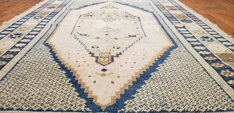 Rare Antique Ca1900-1939's Muted Colors, Wool Pile Oushak Area Rug 3'9"×6' gallery