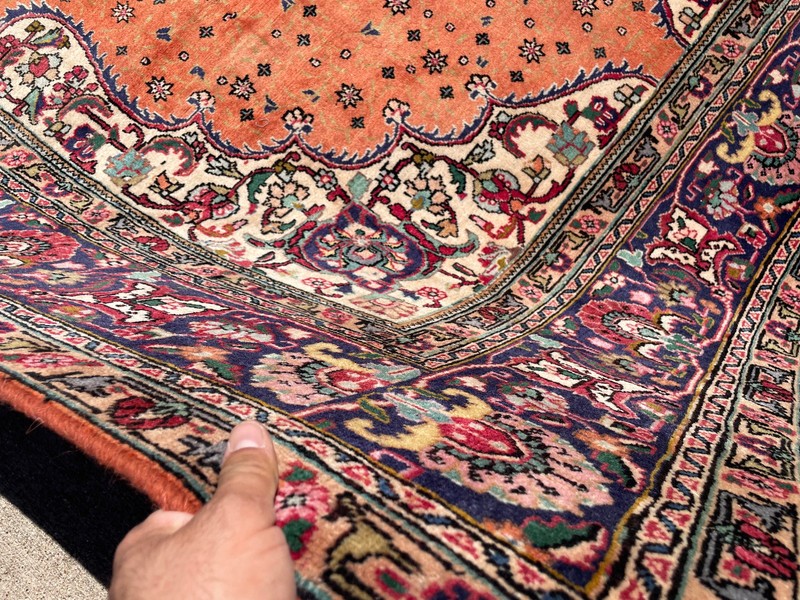 FINE ANTIQUE RUG 7x10 HAND-KNOTTED VINTAGE ORIENTAL handmade persimmon coral 6x9 gallery