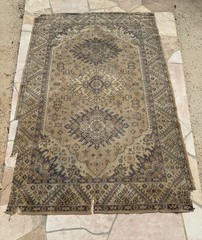 RARE ANTIQUE THIN FINE SILK ORIENTAL RUG 17th 18th CENTURY 81” X 51” 7×4 OVERALL
