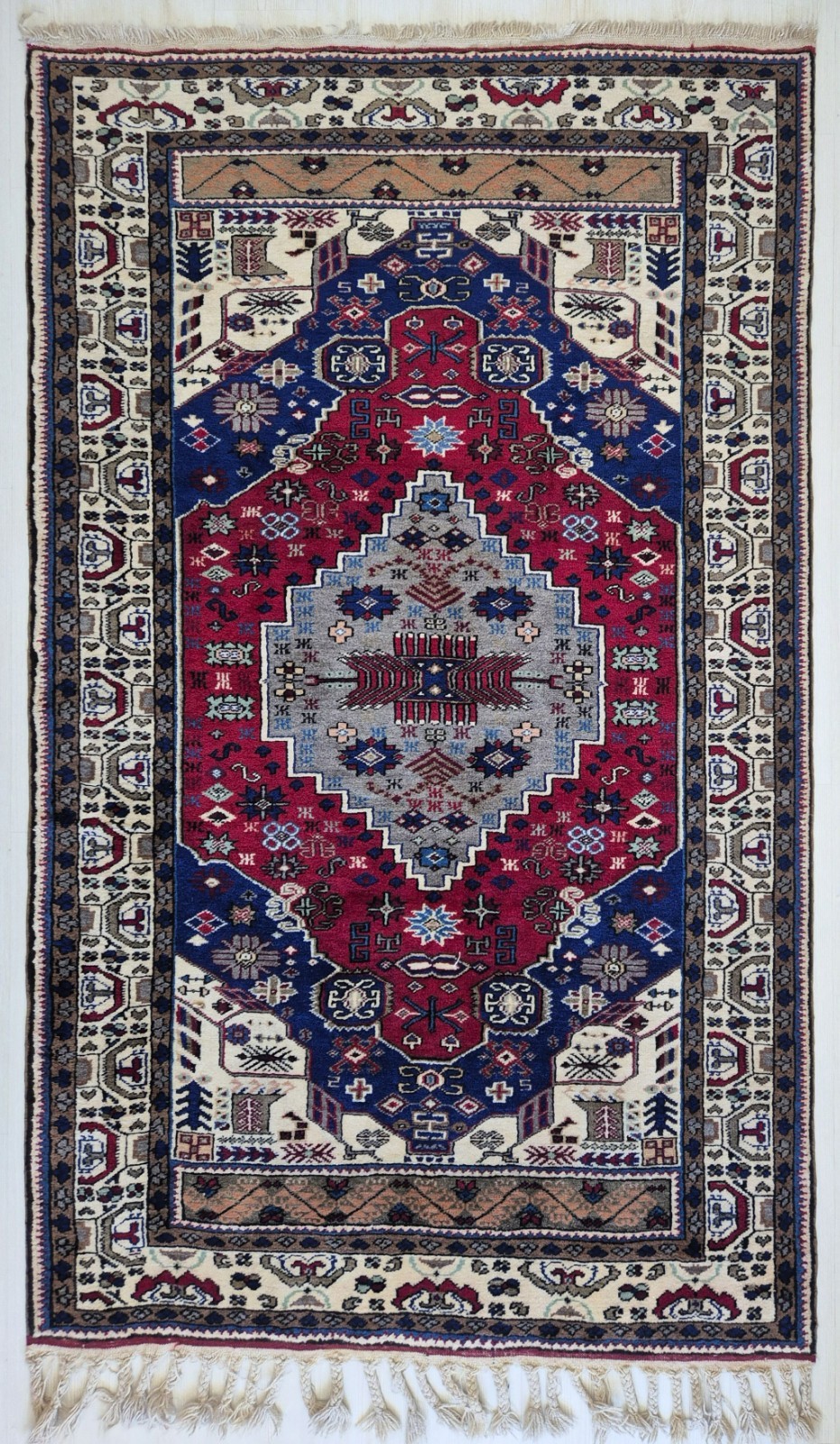 Unused Vintage Anatolian Konya Obruk Wool Rug, 57x93 in Handwoven Area Rug gallery