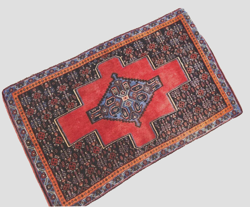 36"X 22" HAND-KNOTTED ANTIQUE CAUCASIAN KURDISH SANEH-BIJARI TRIBAL WOOL RUG' gallery