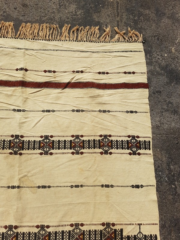 Vintage Handmade Fulani Traditional Wool Kilim Rug Carpet 223x146 cm gallery