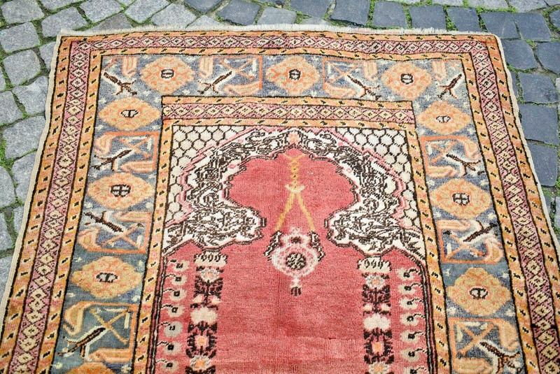 Fabulous Antique Rare Turkish Rug 45'' x 68'' Collectors Item Anatolian Wool Rug gallery