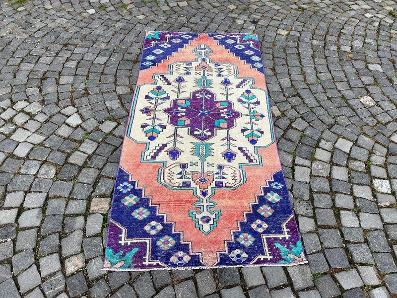 Area rug, Turkish rug, Vintage rug, Handmade rug, Wool rug Carpet | 3,4 x 7,1 ft gallery