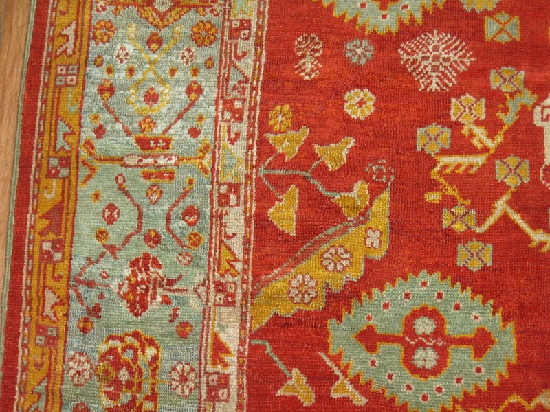 Antique Turkish Angora Oushak Ushak Rug 8'2''x9'10'' gallery