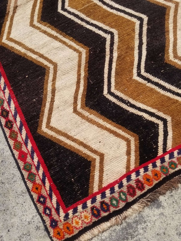Vintage Distressed Hand Made Traditional Oriental Wool Brown Rug 5.6x3.7ft gallery