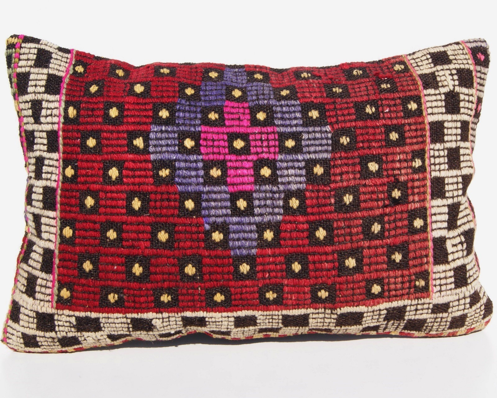 Handwoven Turkish Wool Pillows Geometric Design Set of 2 (60x40 cm) 24"X16" gallery