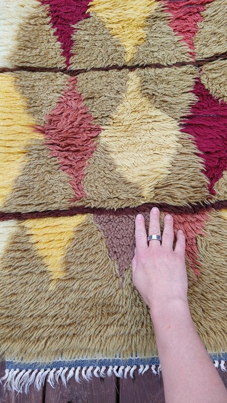 Vintage Scandinavian Rya Rug – Handwoven Wool Rug – Mid Century Wall Hanging – G gallery