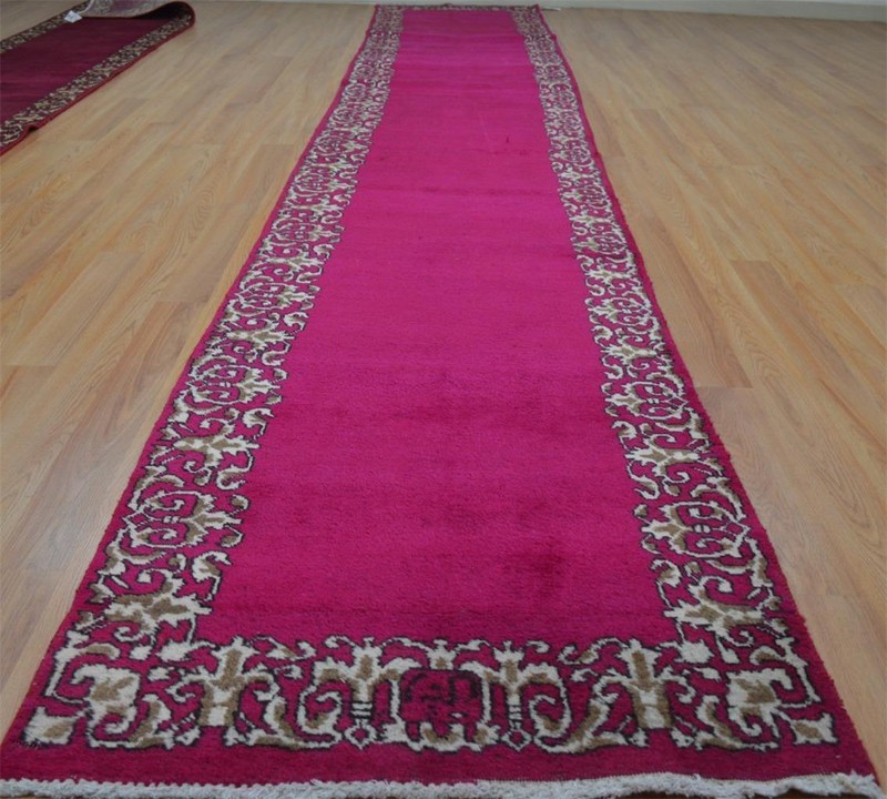 RARE SIZE! 2'10 x 16'10 Signed Vintage Handmade Oriental Wool Rug Runner 3 x 17 gallery