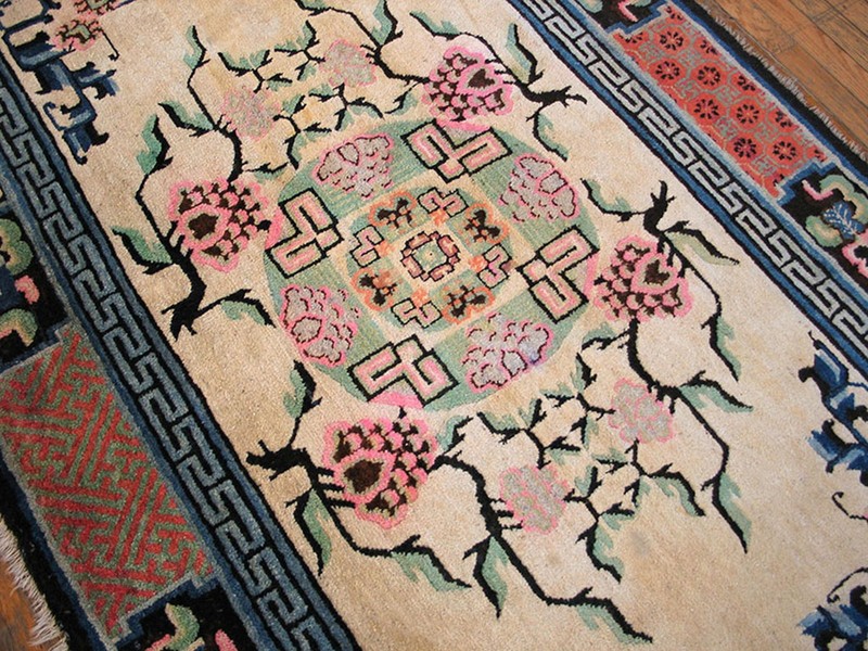 4X6 Antique Chinese Mongolian Design Wool Area Rug 1900 gallery