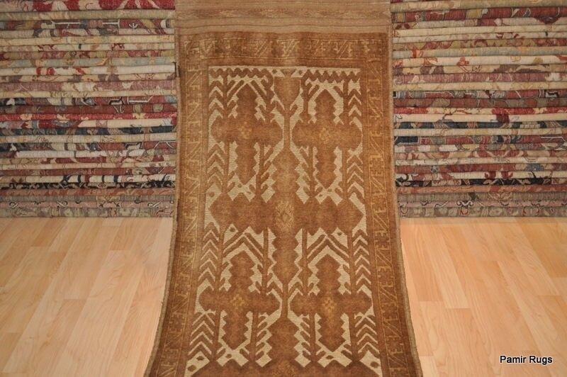 _HALL_RUNNER_13 FT. HANDMADE VEGETABLE DYE KILIM RUG tan khaki Brown *Kazak* gallery