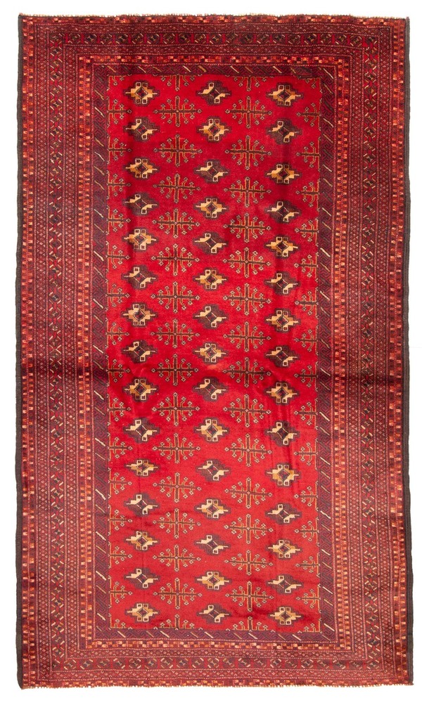 Vintage Hand-Knotted Area Rug 4'1" x 7'0" Traditional Oriental Wool Carpet