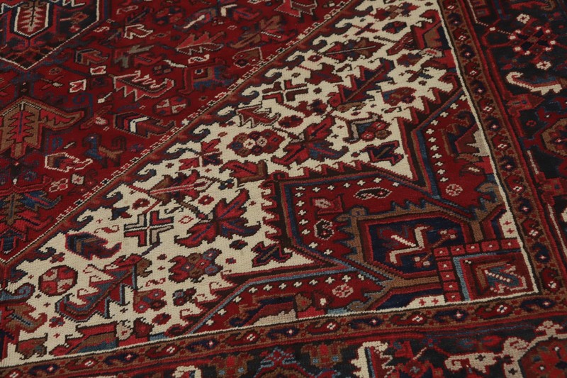 Red Traditional Style Geometric Wool Hand-knotted Vintage Area Rug 9x11 ft gallery