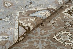 Vintage Turkish Oushak Rug, Beige 9X12 ft, Handmade Wool, Bohemian Anatolian
