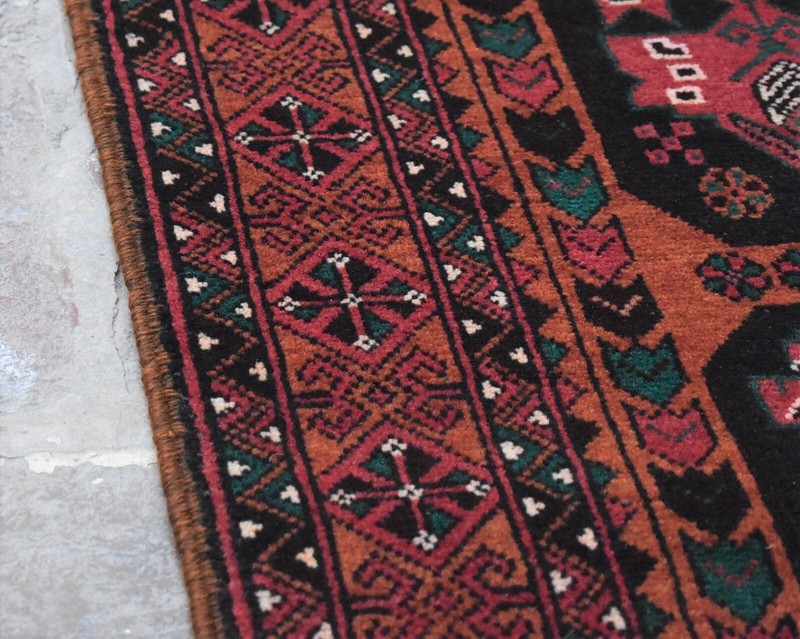 4'6" x 7'7" Vintage Hand Knotted Afghan Tribal Baluchi Turkish Wool Area Rug 5x7 gallery