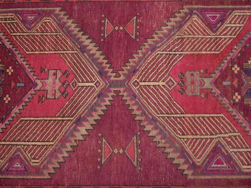 Vintage Handmade Wool Oriental Runner Rug 4X11 ft Geometric Tribal Style Carpet gallery