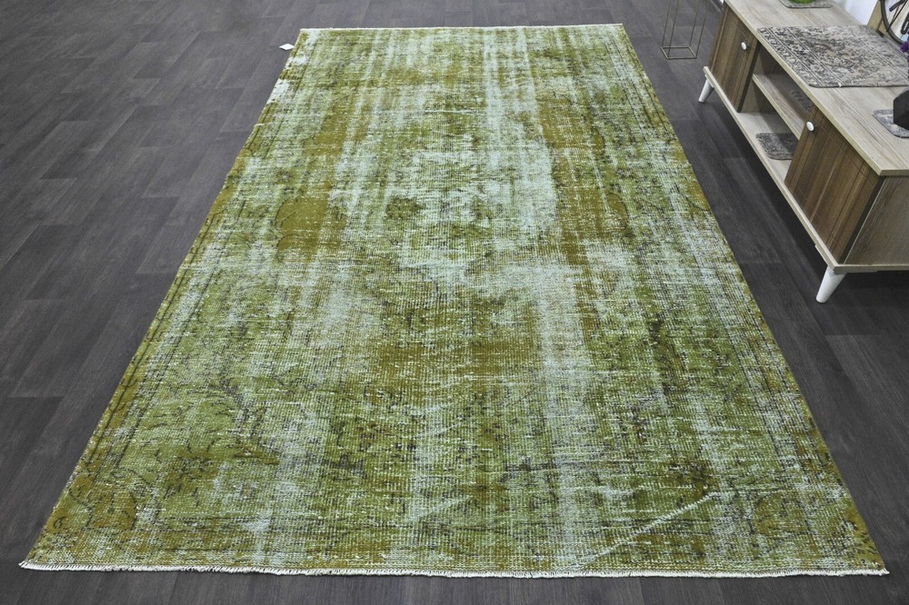 Oushak 6x10,Turkish Rug,vintage,anatolian,GREEN,kilim,Bohemian,handmade,wool