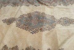 Palace Sized Large Wool Silk Hand-Knitted Rug Cream 20×11.5ft
