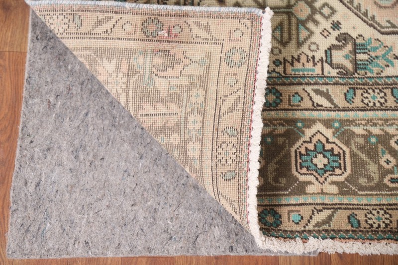 Vintage Geometric Peach Tebriz Area Rug 7x9 Hand-knotted Living Room Carpet gallery