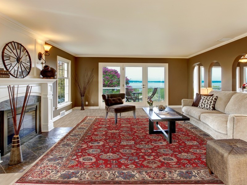 Vegetable Dye Red Wool Hand-knotted Living Room Rug Vintage Carpet 10x16 gallery
